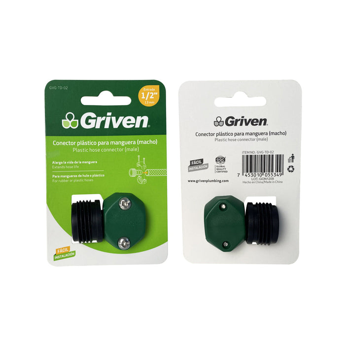 CONECTOR PLASTICO GRIVEN PARA MANGUERA 1/4"