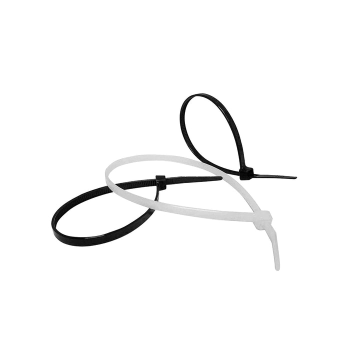 CINCHO PLASTICO SECURITY NEGRO-BLANCO 4.8X300 MM(F. 100 SETS)