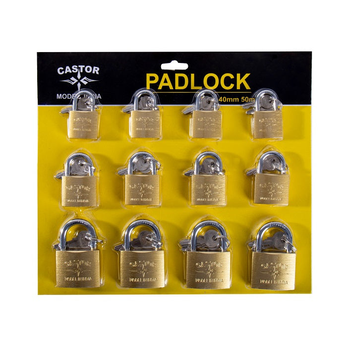 CANDADO CASTOR DORADO 30-40-50 MM CAR (F. 20 UNI)