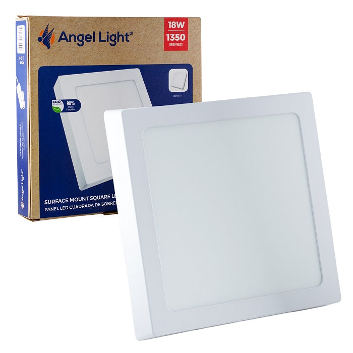 LAMPARA LED CUADRADA ANGEL LIGHT 18W BORDE BLANCO (F. 20 PZA)