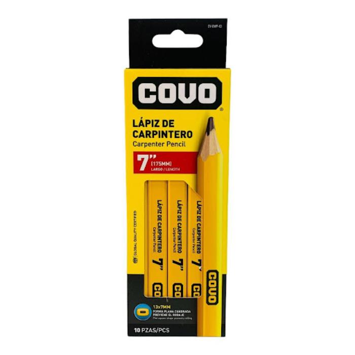LAPIZ PARA CARPINTERO COVO CX10 AMARILLO 7" (F. 96 BOX)