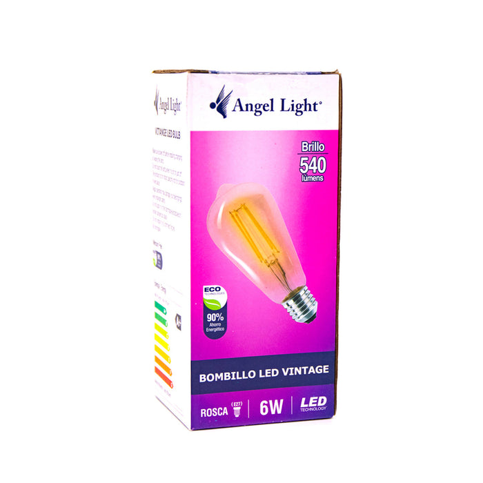 LAMPARA LED ANGEL LIGHT VINTAGE DE FILAMENTO 6W (F. 100 PZA)