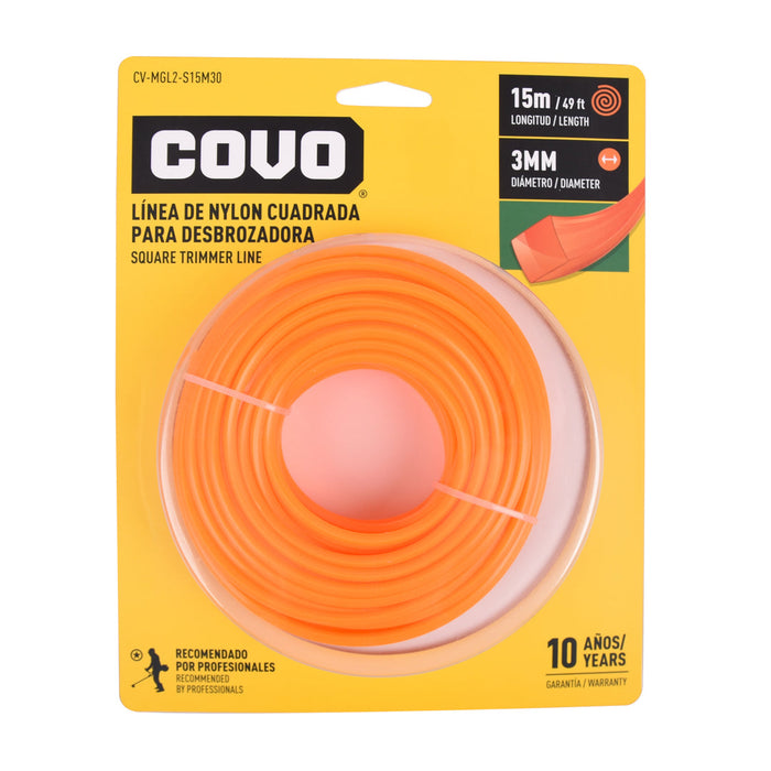 LINEA D-NYLON COVO CUADRADA P-DESBROZADORA 15M-3.0MM (F. 72 ROLLOS)