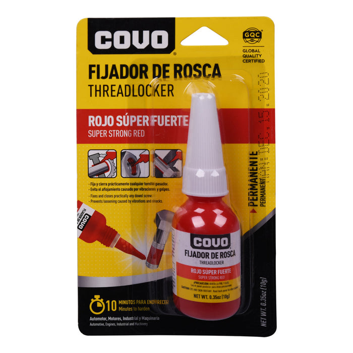 FIJADOR DE ROSCA COVO ROJO SUPER FUERTE 10G (F. 160 PZA)