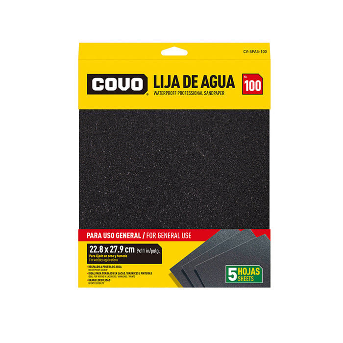 LIJA DE AGUA COVO 5 HOJAS GRANO 100 (F. 100 SETS)