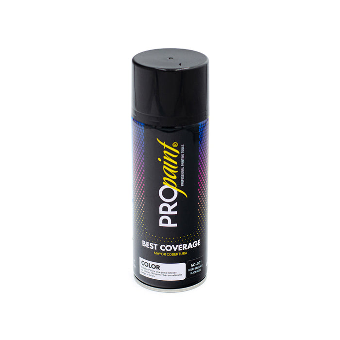 PINTURA EN SPRAY PROPAINT NEGRO BRILLANTE (F. 12PZA)